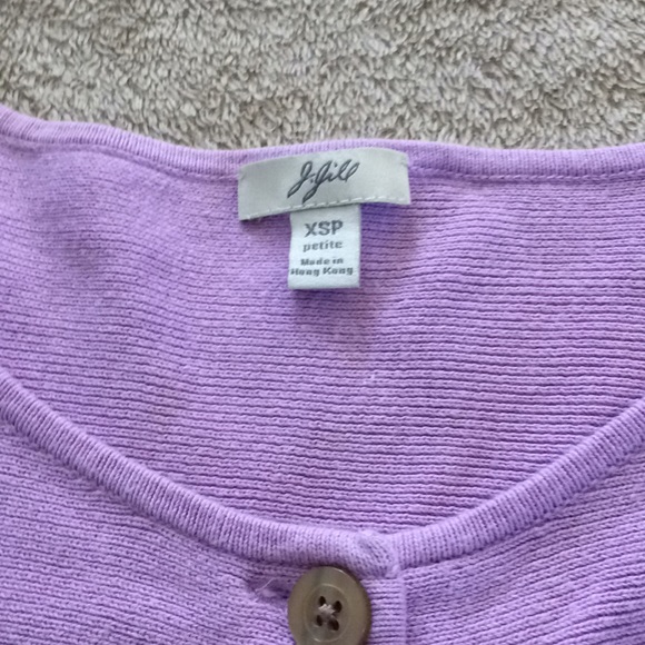 🚫SOLD🚫J. Jill Lavender Button Up Cardigan XSP - Picture 2 of 6